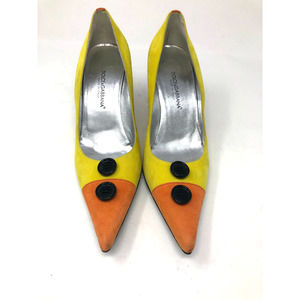 Dolce & Gabbana Yellow Pointed Toe Pumps 38 1/2